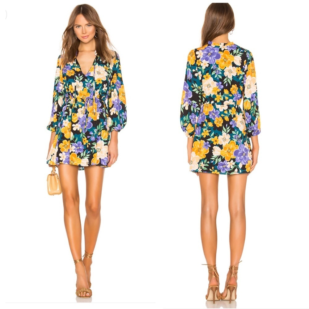 Tularosa Lillian Floral LS Mini Dress Size XL